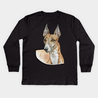 Greyhound illustration Kids Long Sleeve T-Shirt